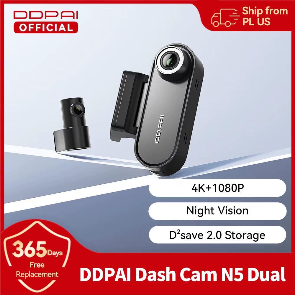 Dash Cam N5 Dual Front and Rear 4K Ultra HD Resolution Dash Camera Nightvis ADAS GPS Auto Record