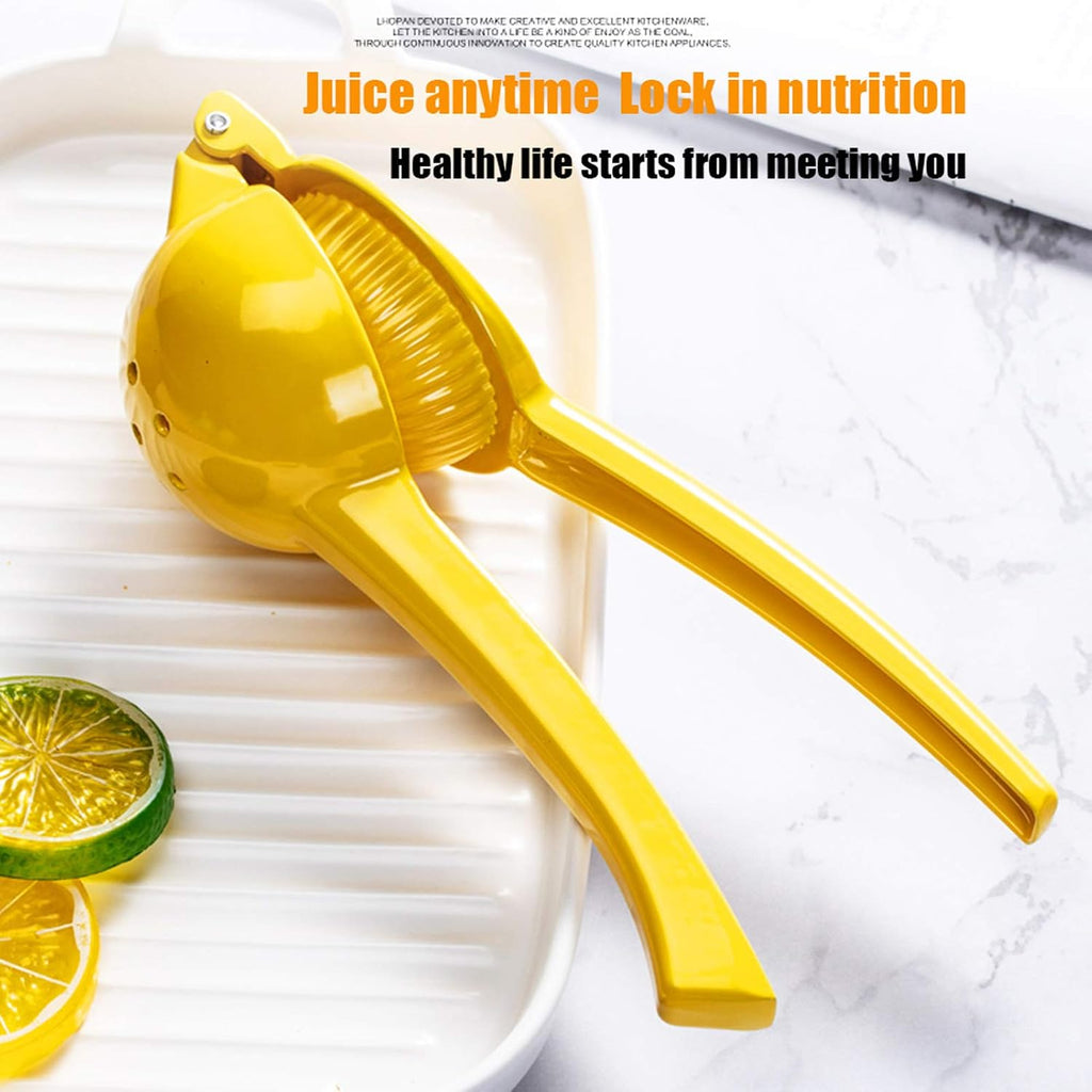 Premium Quality Metal Lemon Squeezer, Lime Juice Press, Manual Press Citrus Juicer for Squeeze the Freshest Juice - Yellow