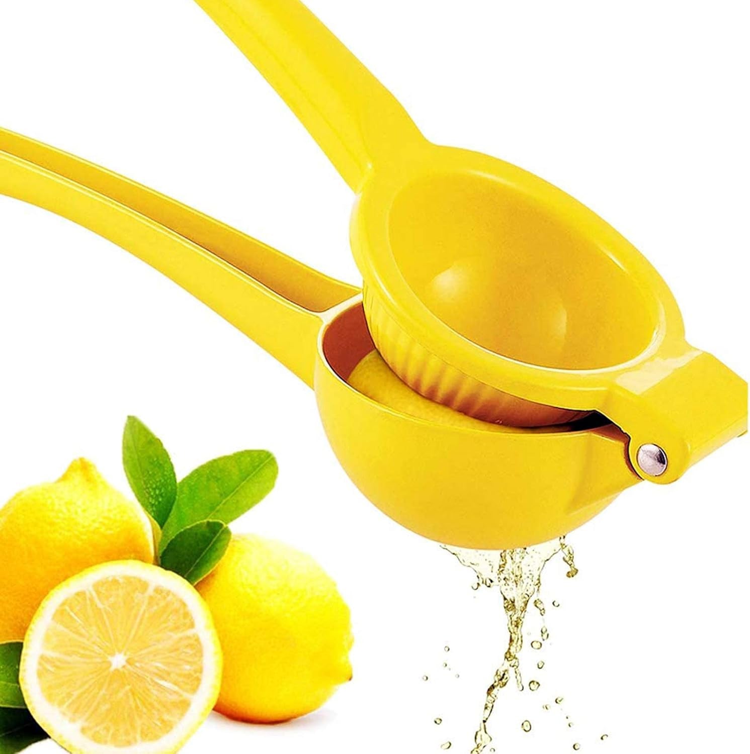 Premium Quality Metal Lemon Squeezer, Lime Juice Press, Manual Press Citrus Juicer for Squeeze the Freshest Juice - Yellow