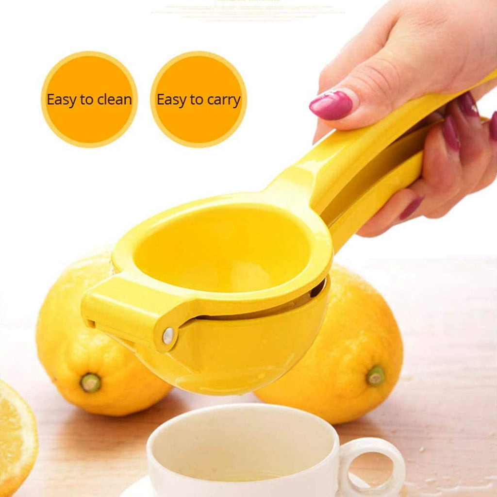 Premium Quality Metal Lemon Squeezer, Lime Juice Press, Manual Press Citrus Juicer for Squeeze the Freshest Juice - Yellow